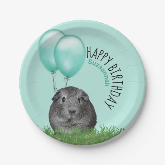 Eigen naam Blauwgroen ballonnen van het Guinese va Papieren Bordje (Voorkant)