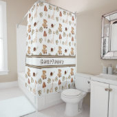 Eigen naam Boho Woodland Oerwoud Animal Pattern Douchegordijn (In situ)
