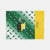 Eigen naam bord groen ruitstaal fleece deken (Voorkant (Horizontaal))