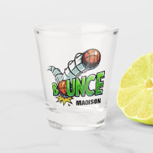 Eigen naam BOUNCE Basketball shot glas