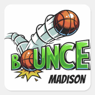 Eigen naam BOUNCE Basketball stickers