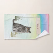 Eigen naam Britse Short Hair Cat Pet Bad Handdoek (Handdoek)