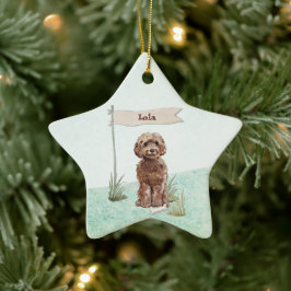 Eigen naam bruin cocao Pet Dog Keramisch Ornament