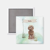 Eigen naam bruin cocao Pet Dog Magneet (Voorkant / Achterkant)