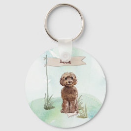Eigen naam bruin cocao Pet Dog Sleutelhanger