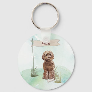 Eigen naam bruin cocao Pet Dog Sleutelhanger
