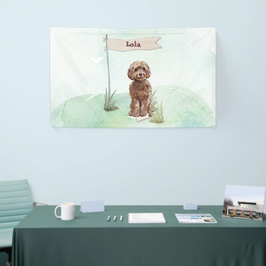 Eigen naam bruin cocao Pet Dog Spandoek (Beurs)