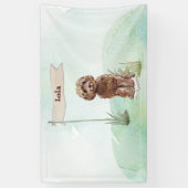 Eigen naam bruin cocao Pet Dog Spandoek (Verticaal)