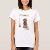 Eigen naam bruin cocao Pet Dog T-shirt (Voorkant)