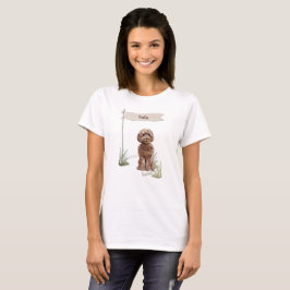 Eigen naam bruin cocao Pet Dog T-shirt