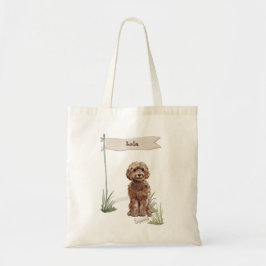 Eigen naam bruin cocao Pet Dog Tote Bag