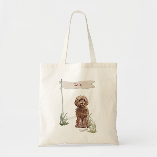 Eigen naam bruin cocao Pet Dog Tote Bag (Voorkant)