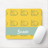 Eigen naam bunnies op geel muismat (Met muis)