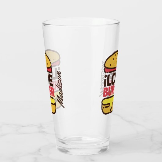 Eigen naam Burger Lover glas (Links)