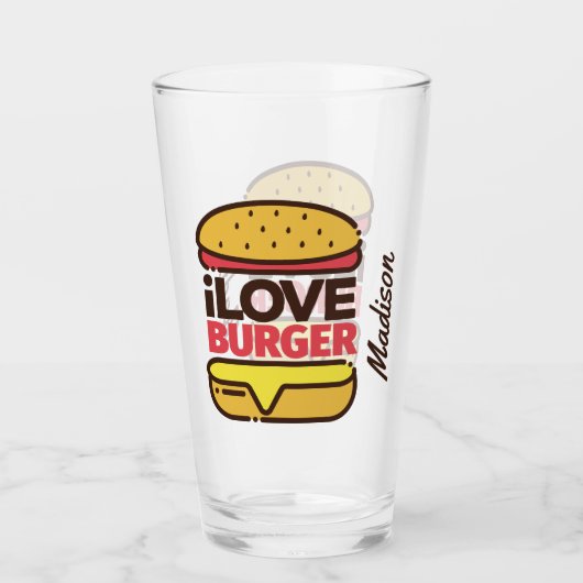 Eigen naam Burger Lover glas (Voorkant)