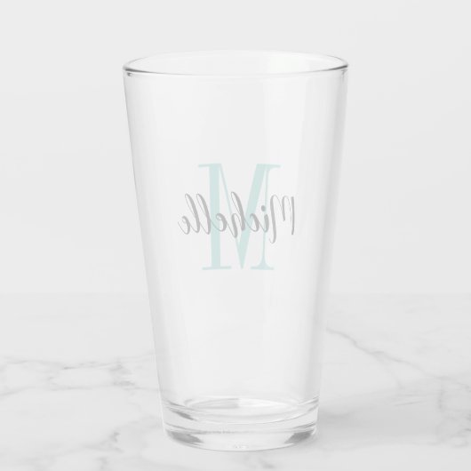 Eigen naam: cadeau voor monogram tumbler glas (Achterkant)