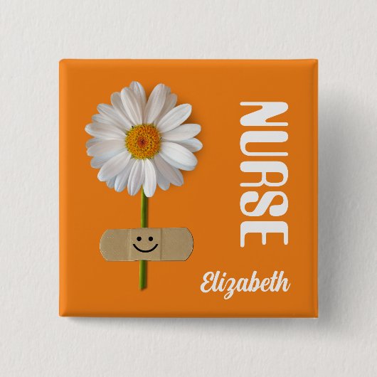 Eigen naam CadeauButtonnen voor verpleegkundigen Vierkante Button 5,1 Cm (Voorkant)