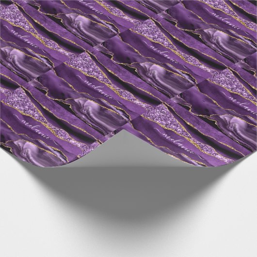 Eigen naam Cadeaupapier met Paars goud (Hoek)