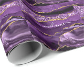 Eigen naam Cadeaupapier met Paars goud (Rol Hoek)