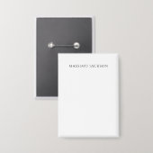 Eigen Naam Calligrafie Chic Eenvoudig Zwart Wit Button (Voorkant / Achterkant)