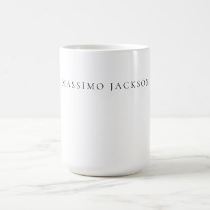 Eigen Naam Calligrafie Chic Eenvoudig Zwart Wit Koffiemok