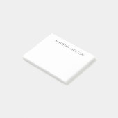 Eigen Naam Calligrafie Chic Eenvoudig Zwart Wit Post-it® Notes (Schuin)