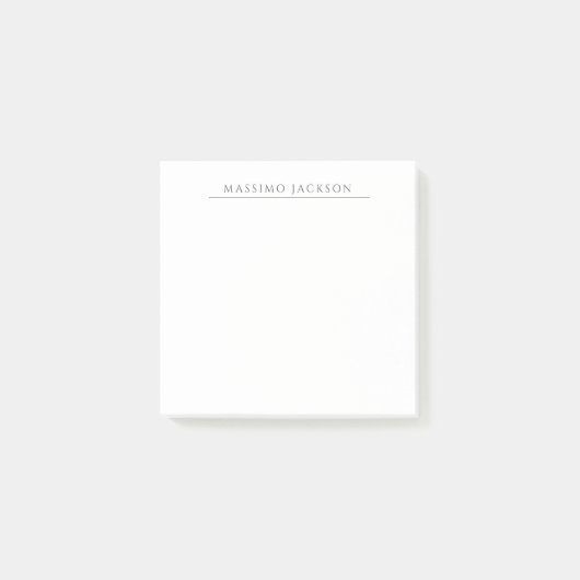 Eigen Naam Calligrafie Chic Eenvoudig Zwart Wit Post-it® Notes (Voorkant)
