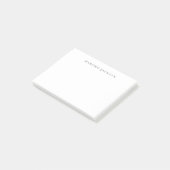 Eigen Naam Calligrafie Chic Eenvoudig Zwart Wit Post-it® Notes (Schuin)