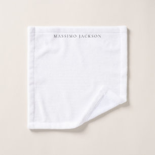 Eigen Naam Calligrafie Chic Eenvoudig Zwart Wit Washandje