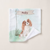 Eigen naam Cavalier King Charles Spaniel Pet Dog Bad Handdoek (Wasdoekje)
