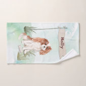 Eigen naam Cavalier King Charles Spaniel Pet Dog Bad Handdoek (Handdoek)