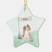 Eigen naam Cavalier King Charles Spaniel Pet Dog Keramisch Ornament (Links)