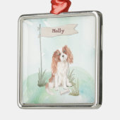 Eigen naam Cavalier King Charles Spaniel Pet Dog Metalen Ornament (Links)