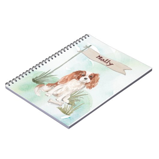 Eigen naam Cavalier King Charles Spaniel Pet Dog Notitieboek (Linkerzijde)