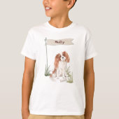 Eigen naam Cavalier King Charles Spaniel Pet Dog T-shirt (Voorkant)