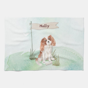 Eigen naam Cavalier King Charles Spaniel Pet Dog Theedoek