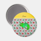 Eigen naam chameleon zilversnoepjes magneet (Voorkant / Achterkant)