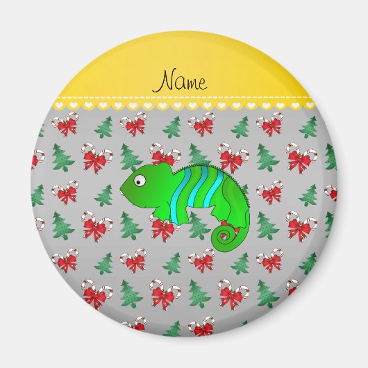 Eigen naam chameleon zilversnoepjes magneet (Voorkant)