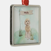 Eigen naam Champagne Cockapoo Pet Dog Metalen Ornament (Rechts)