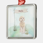 Eigen naam Champagne Cockapoo Pet Dog Metalen Ornament (Links)