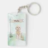 Eigen naam Champagne Cockapoo Pet Dog Sleutelhanger (achterkant)