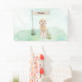 Eigen naam Champagne Cockapoo Pet Dog Spandoek