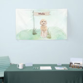 Eigen naam Champagne Cockapoo Pet Dog Spandoek (Beurs)