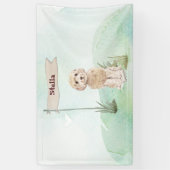 Eigen naam Champagne Cockapoo Pet Dog Spandoek (Verticaal)