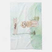 Eigen naam Champagne Cockapoo Pet Dog Theedoek (Verticaal)