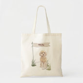 Eigen naam Champagne Cockapoo Pet Dog Tote Bag (Voorkant)
