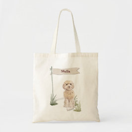 Eigen naam Champagne Cockapoo Pet Dog Tote Bag