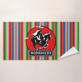 Eigen naam Charro Horse Spaanse Mexicaanse Serape Badhanddoek