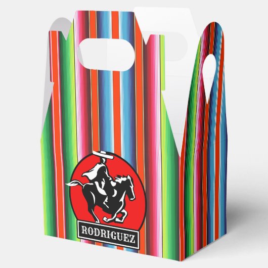 Eigen naam Charro Horse Spaanse Mexicaanse Serape Bedankdoosjes (Geopend)