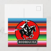 Eigen naam Charro Horse Spaanse Mexicaanse Serape Briefkaart (Voorkant / Achterkant)